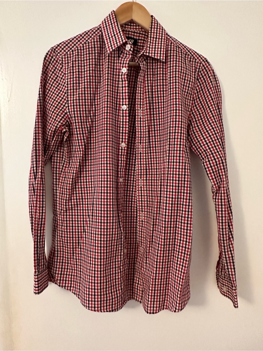 H&M Red and White Check Long-Sleeve Shirt